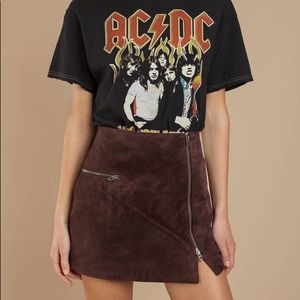 Suede mini skirt
